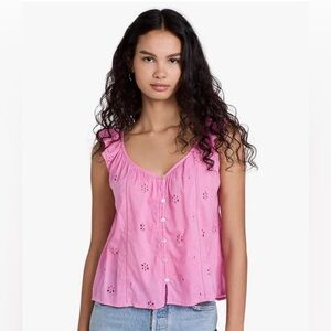 Velvet by Graham & Spencer Pink Ruffle Top